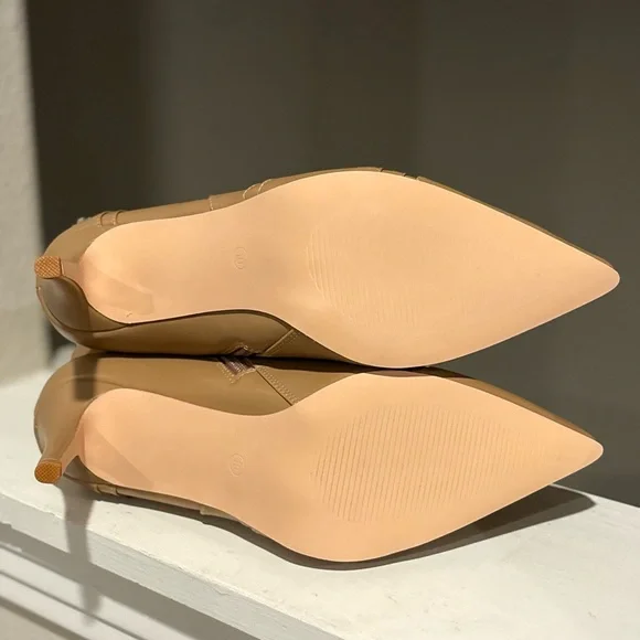 Coutgo Womens Sz 10 Khaki High Heel Ankle Boots Worn Two Times - Picture 8 of 10